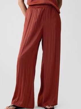 GAP satin crinkle wide leg pants